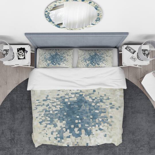 Designart 'Geometric Blue Spots' Geometric Bedding Set - Duvet Cover & Shams